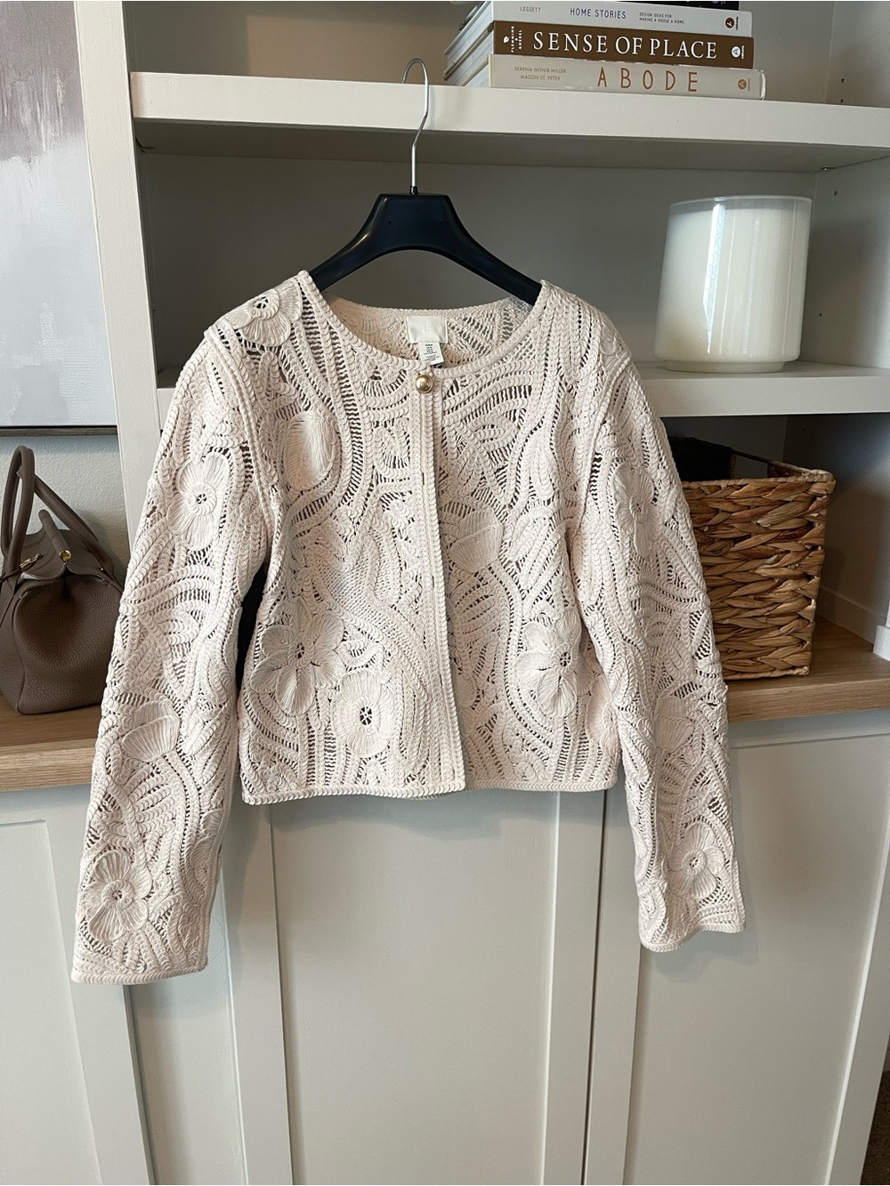 H&M Cream Crochet Openwork Blazer
